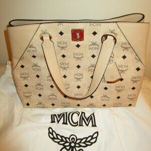MCM Beige Visetos Essential Large Tote